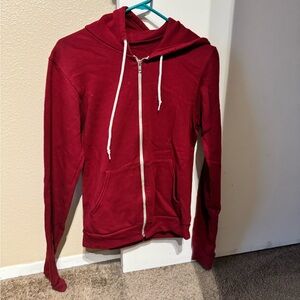 American Apparel Red Zip-Up Hoodie